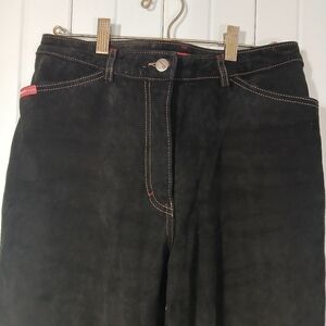 Vintage Dark navy suede High rise pants